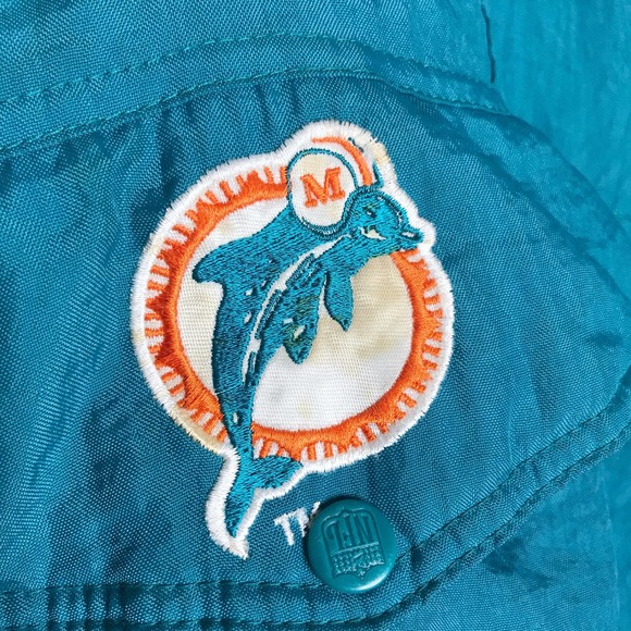 Vintage 90s Youth Reversible ProPlayer Puffer Coat Miami Dolphins NFL Football - Picture 5 of 12